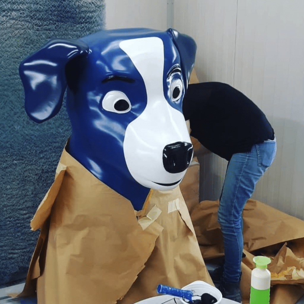 Professionele afwerking blow-up Blue Dog Breda