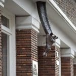 Street art Frankey Giraffe met zaklamp in VeroMetal Coating - Brons 3D-printen