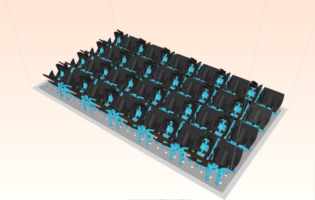 Kabelclip beugels van Sunbeam op bouwplaat - industrieel 3D-printen